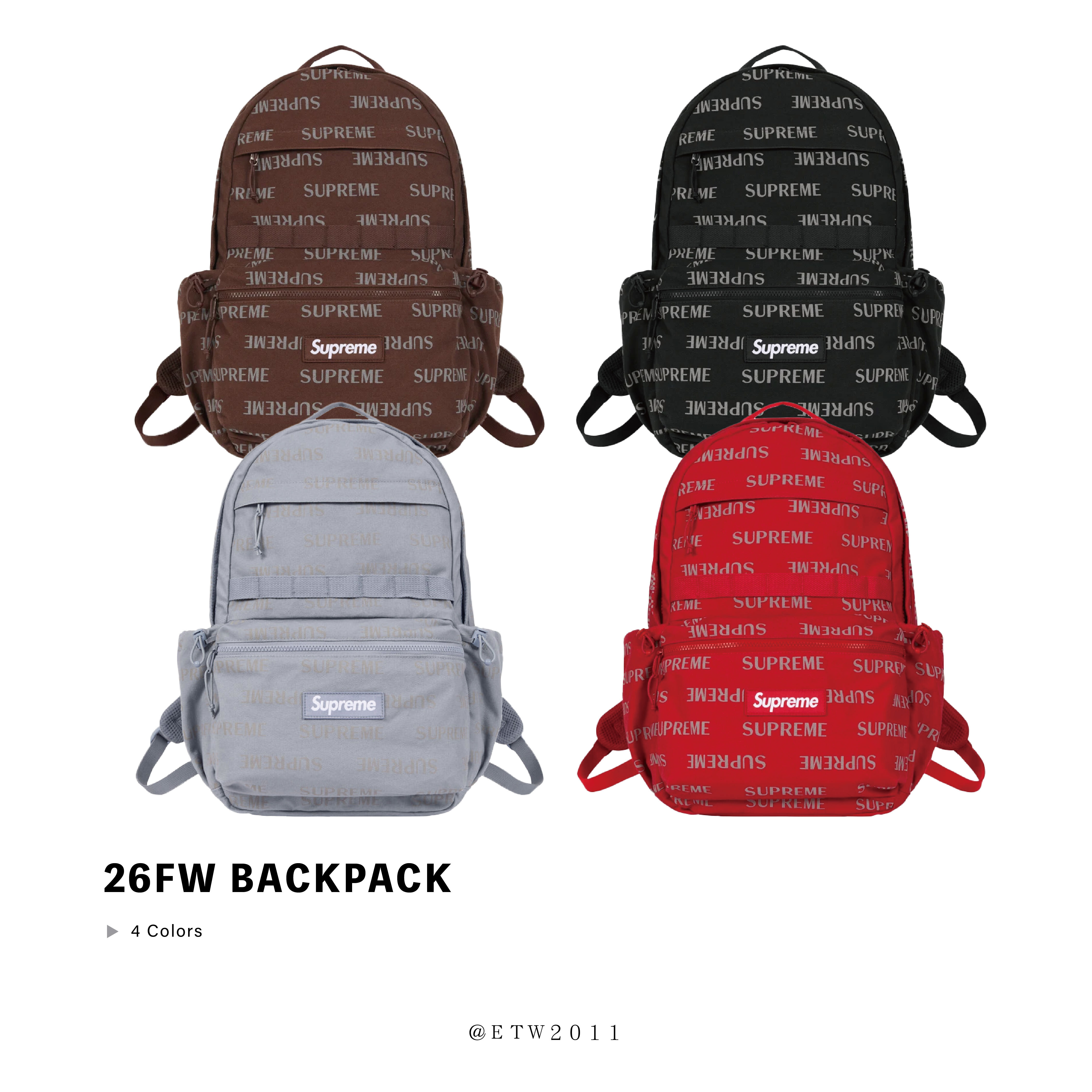 ☆ETW☆【EASY TO WEAR】SUPREME 2026FW  Backpack  背包 後背包 反光 收納