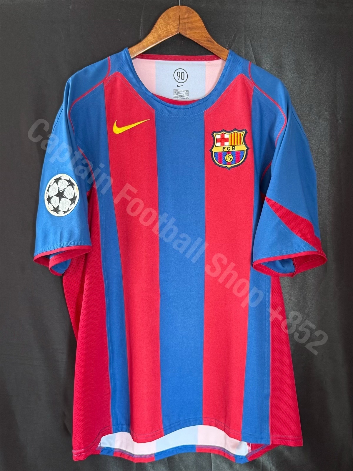 (Player Issue) FC Barcelona 2004-2005 UEFA Champions League Nike Home Player Issue Shirt #10 RONALDINHO