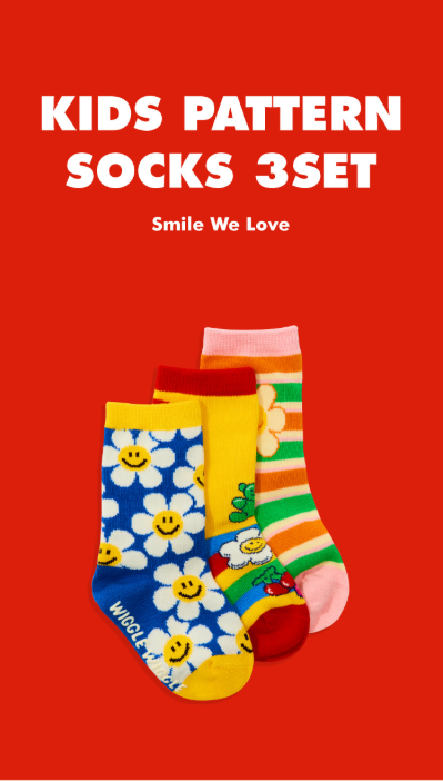 【預購】KWG082945 Wiggle Wiggle Kids Pattern Socks 兒童襪(3對裝)