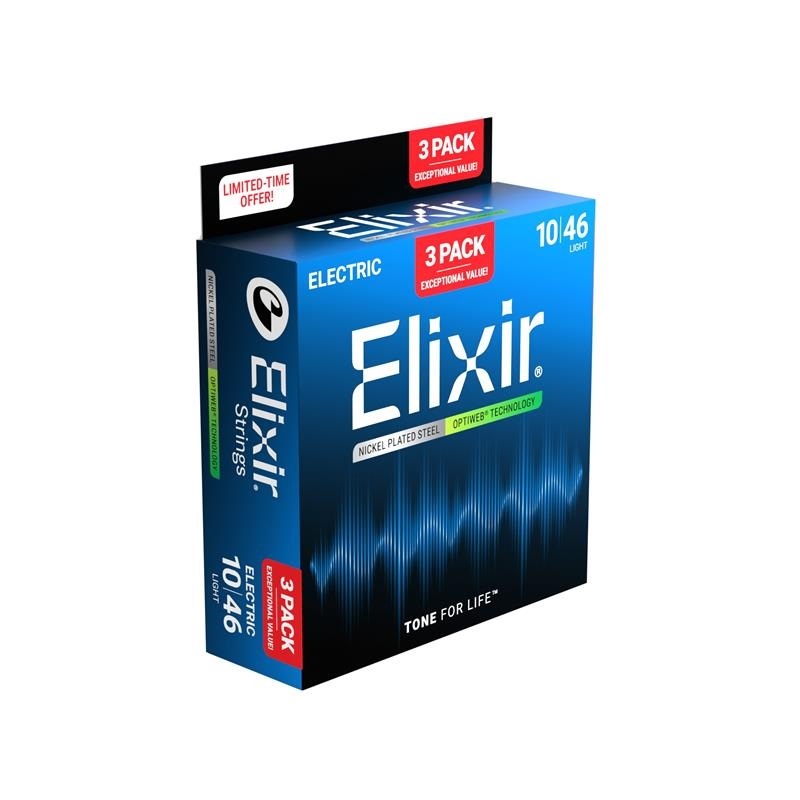 【保證正品公司貨】Elixir 16550 16572 OPTIWEB 鍍鎳鋼 電吉他弦 (09-42) (10-46) (三套裝)