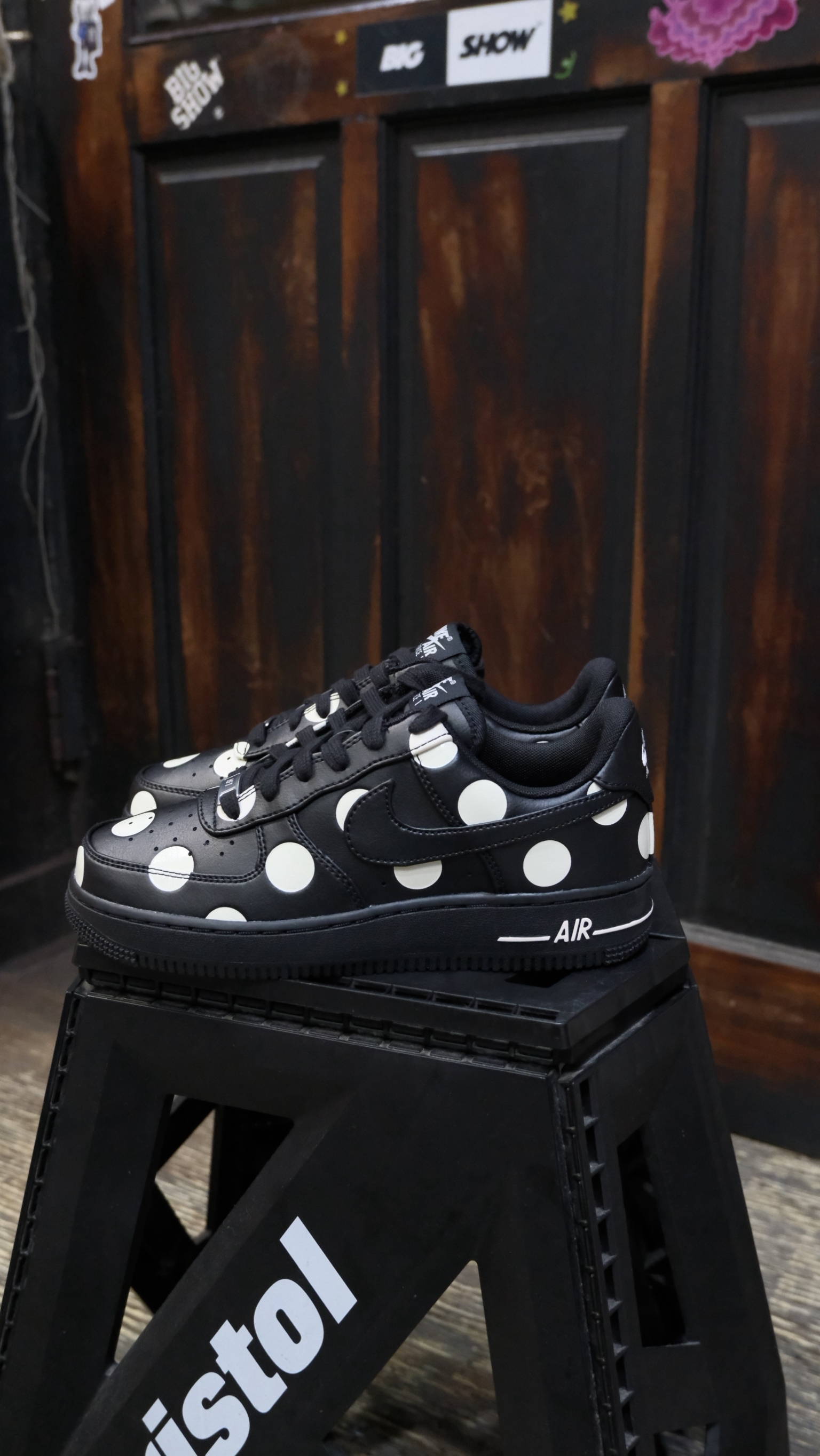 Nike Air Force 1 點點 黑白 女鞋 IR8647-001