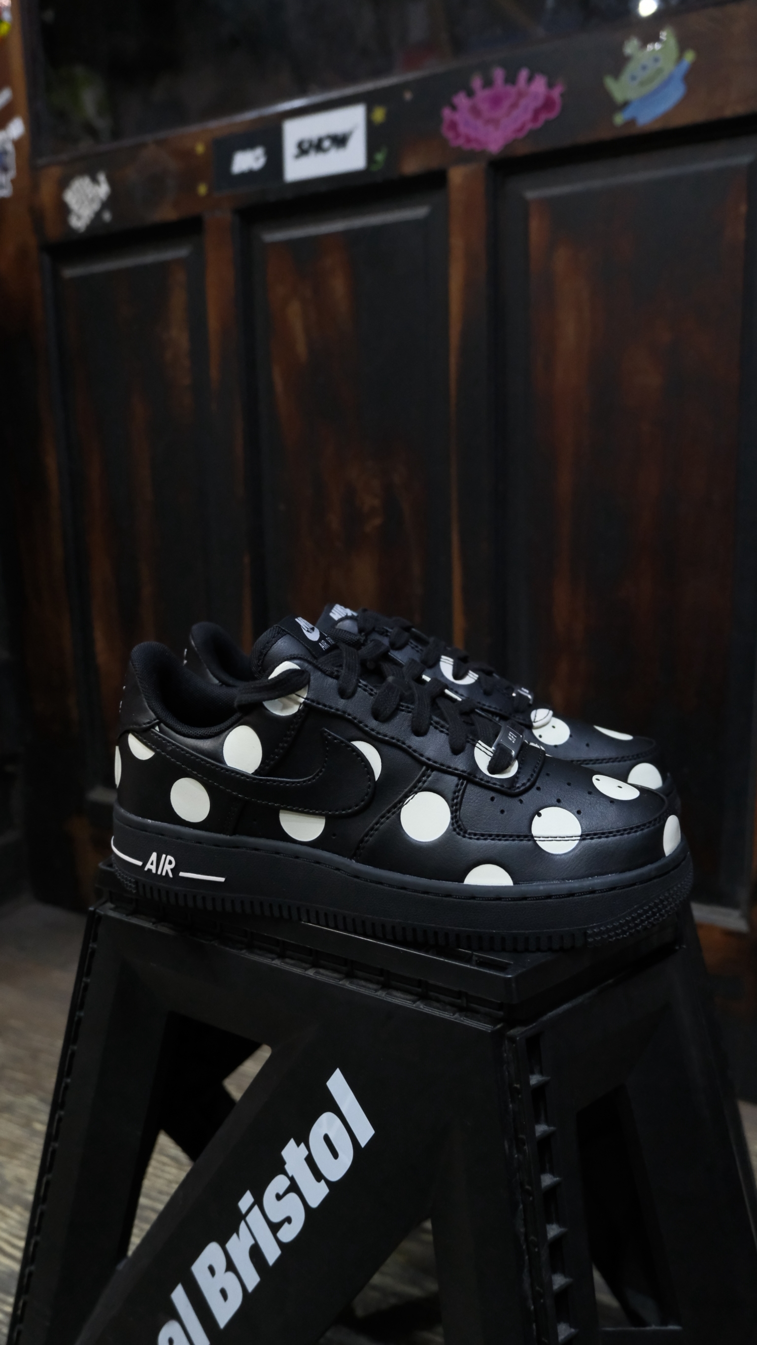 Nike Air Force 1 點點 黑白 女鞋 IR8647-001