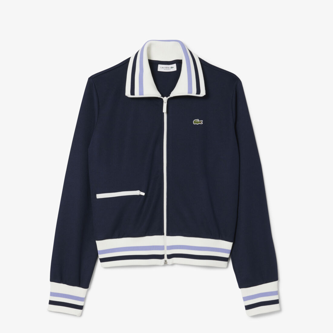 LACOSTE 撞色條紋拉鍊外套