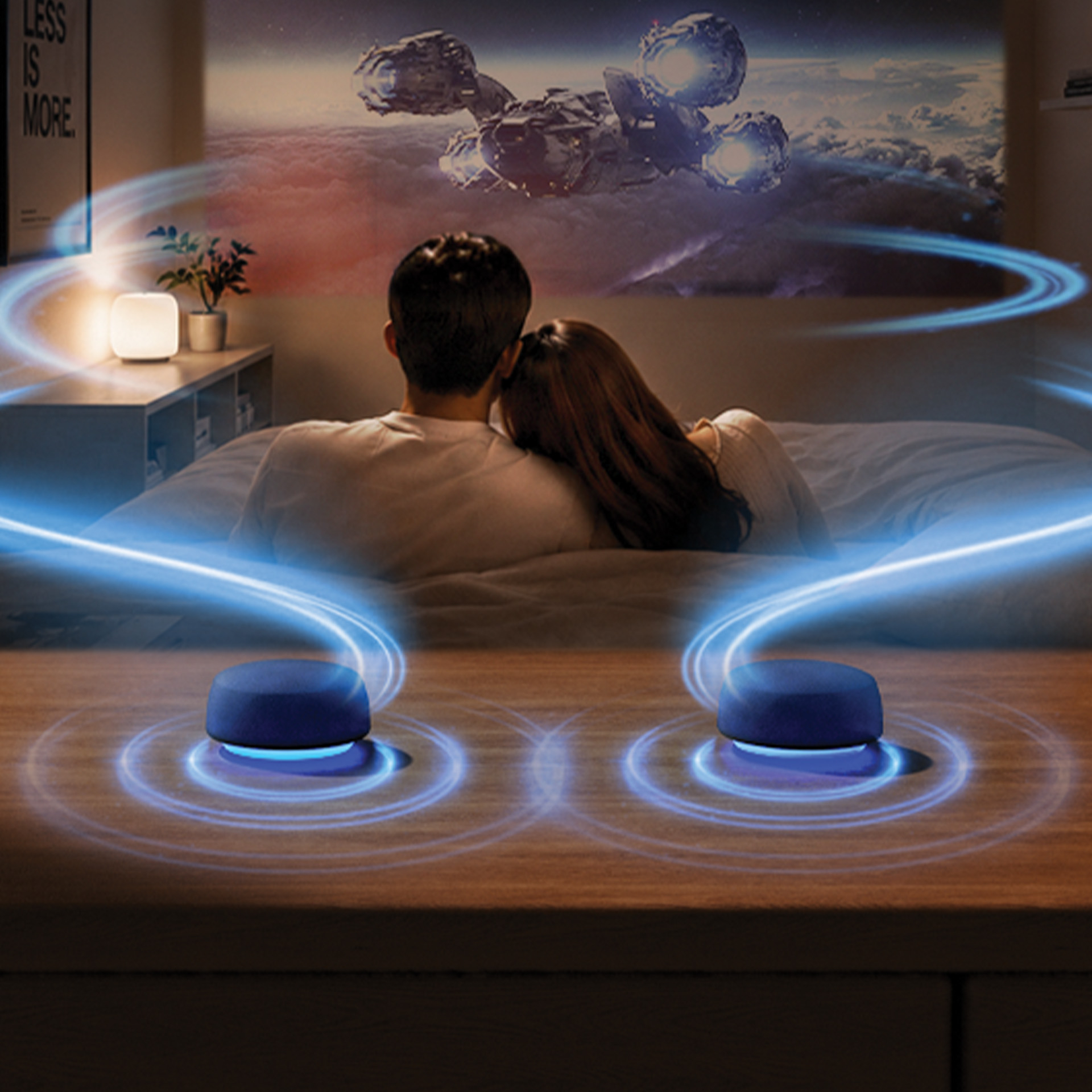 ENERGEA MagAudio Aura Magnetic Dual Stereo Speakers With Spatial Audio And Dock