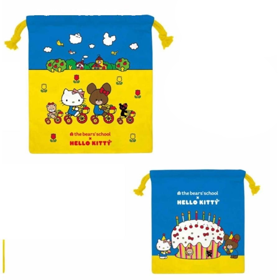日本 Sanrio Hello Kitty x The Bears' School Jackie 小熊  Jackie 束繩袋