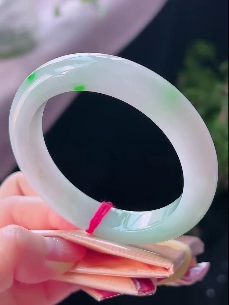飄綠正圈翡翠手鐲,天然翡翠A玉, 緬甸玉, Jade, Jadeite