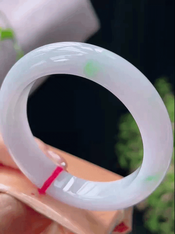 86349 58.8mm春彩紫底飄綠翡翠手鐲 (58-60)