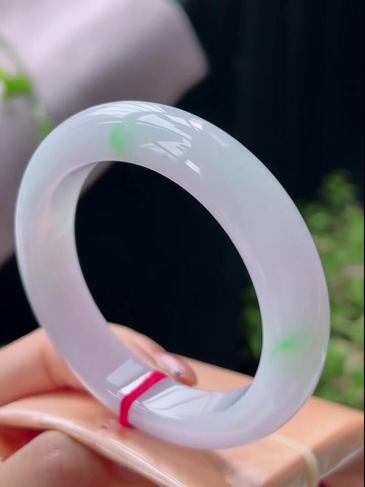 春彩紫底飄綠翡翠手鐲,天然翡翠A玉, 緬甸玉, Jade, Jadeite