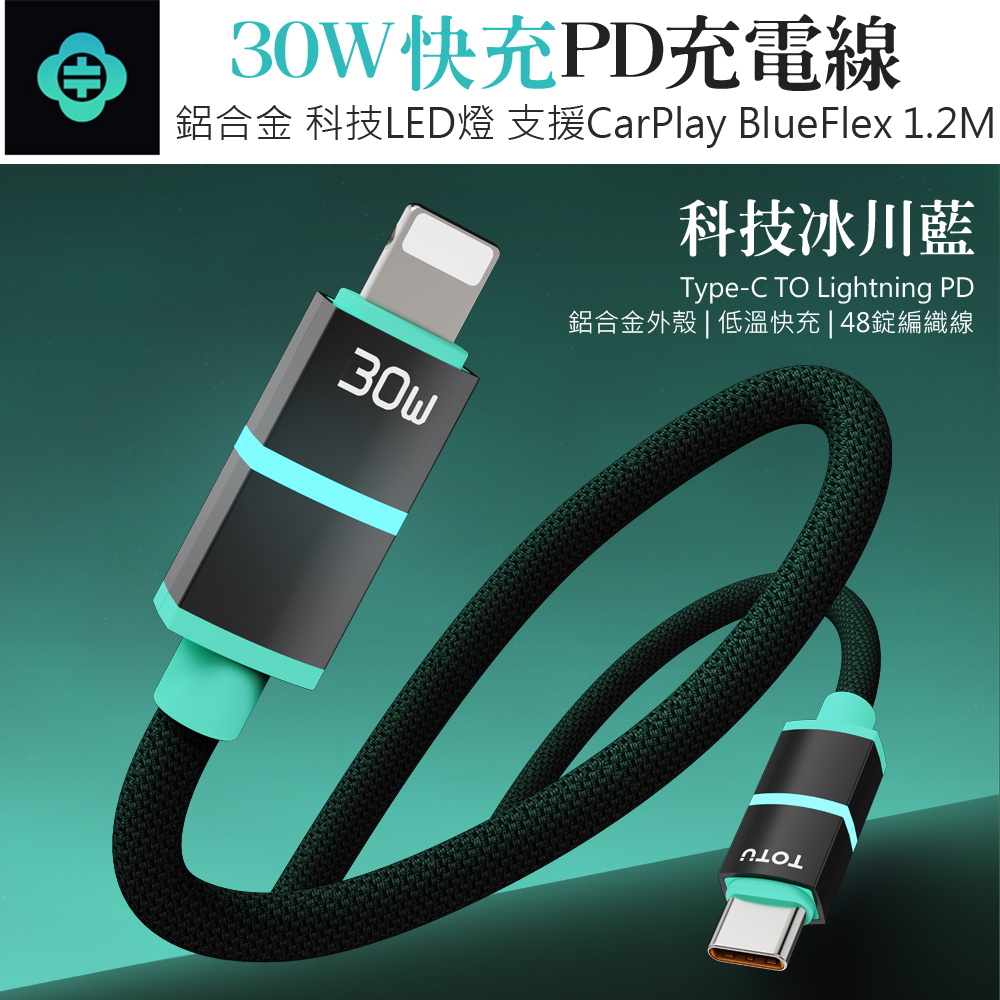TOTU LED PD Fast Charging Braided Cable