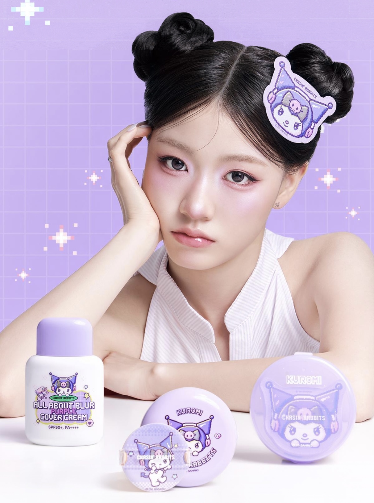 🇰🇷 30/8 - 5/9 韓國連線 OY大促銷｜CHASIN’ RABBITS x Kuromi All About Glow Cover Cushion 15g 特企套裝