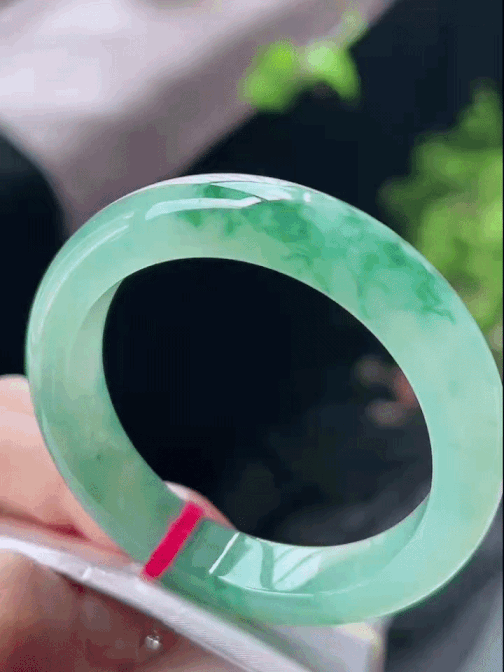 86353 51.3mm冰飄花翡翠手鐲 (50-52)