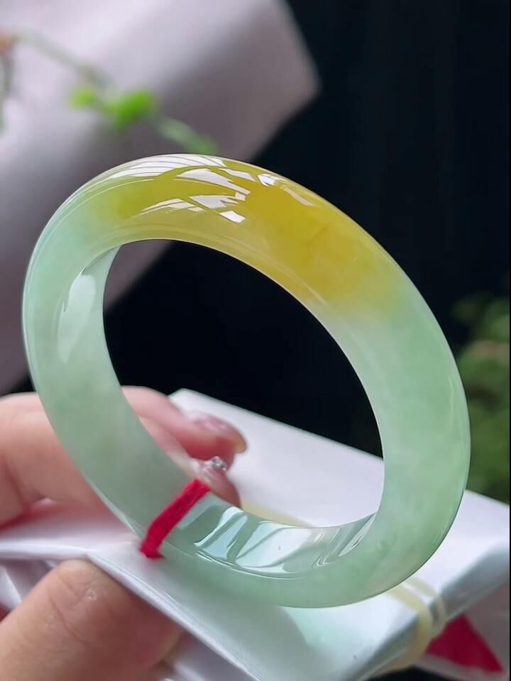 86355 53.8mm黃翡翡翠手鐲 (52-54)