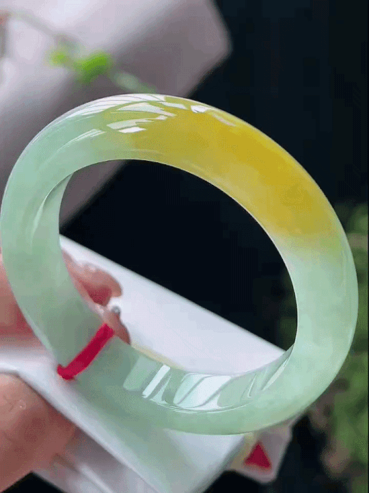 86355 53.8mm黃翡翡翠手鐲 (52-54)