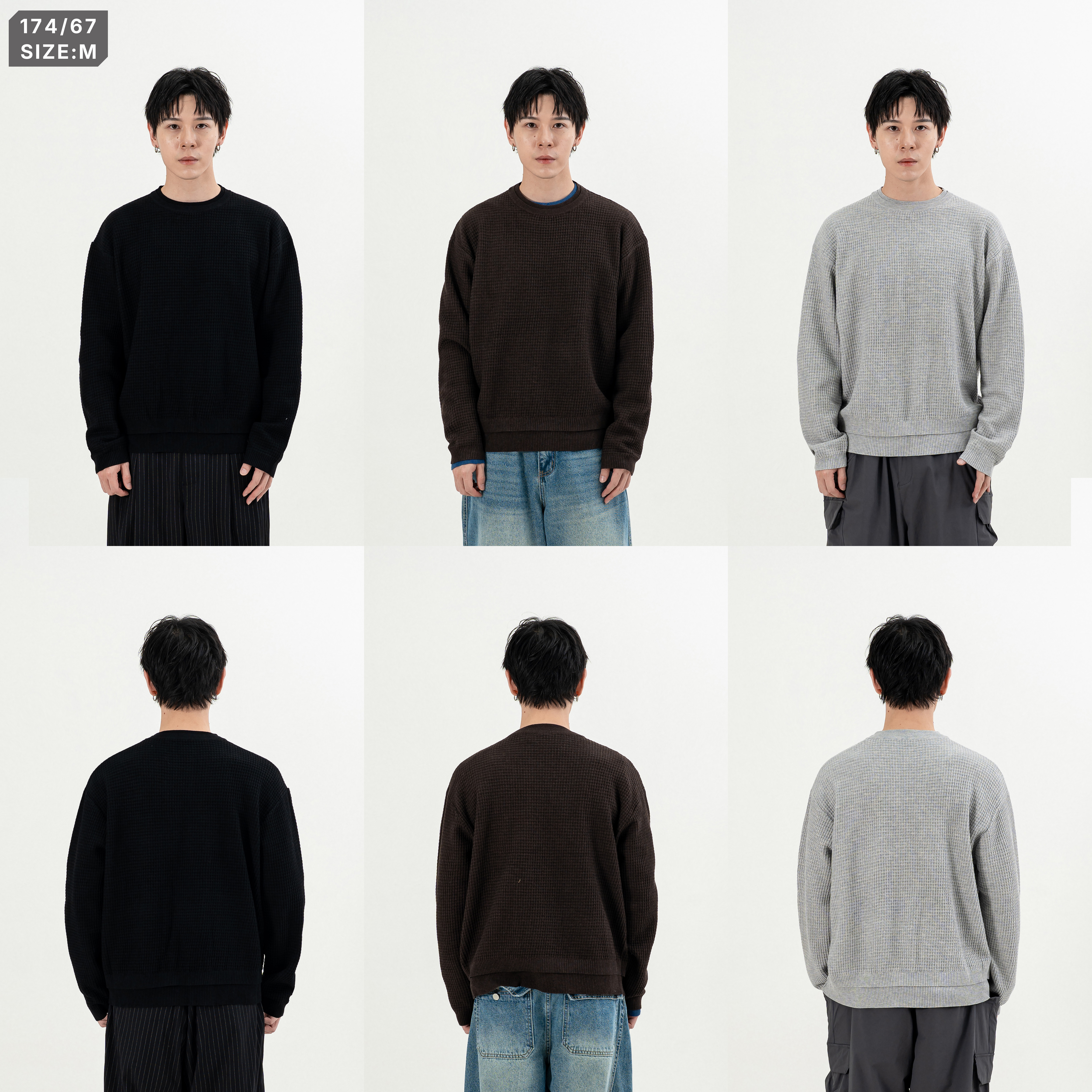 Double-Layer Waffle Knit Sweater 雙層 華夫格針織上衣 [S079]