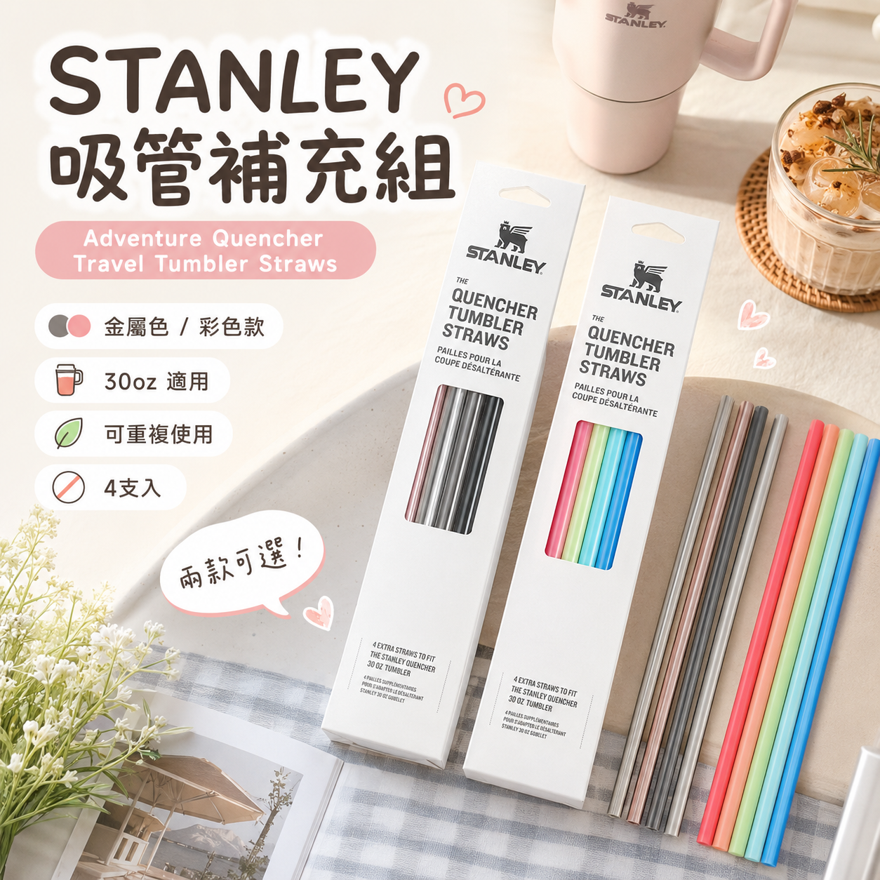 【預購】STANLEY K090101 替換吸管套裝 (4條裝)
