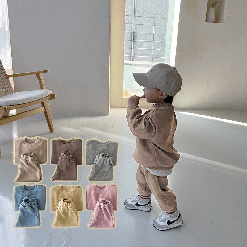 👶 冬裝 ᝰ 六色 坑條感 舒適休閒 套裝 ꒱ ꒱ ꒱