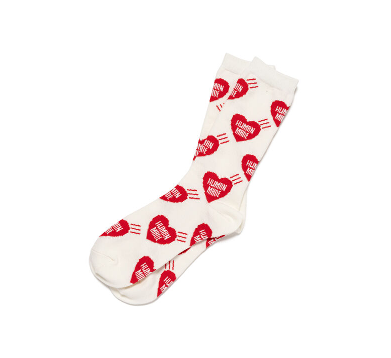 Human Made Heart Socks- White