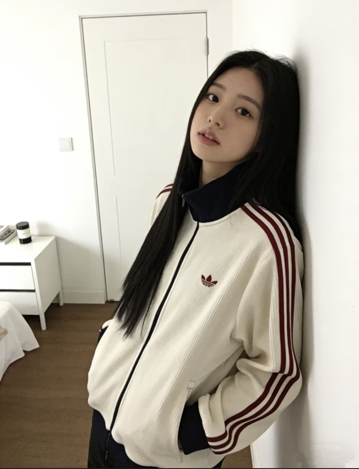 ADIDAS ORIGINALS 復古 華夫格 立領外套