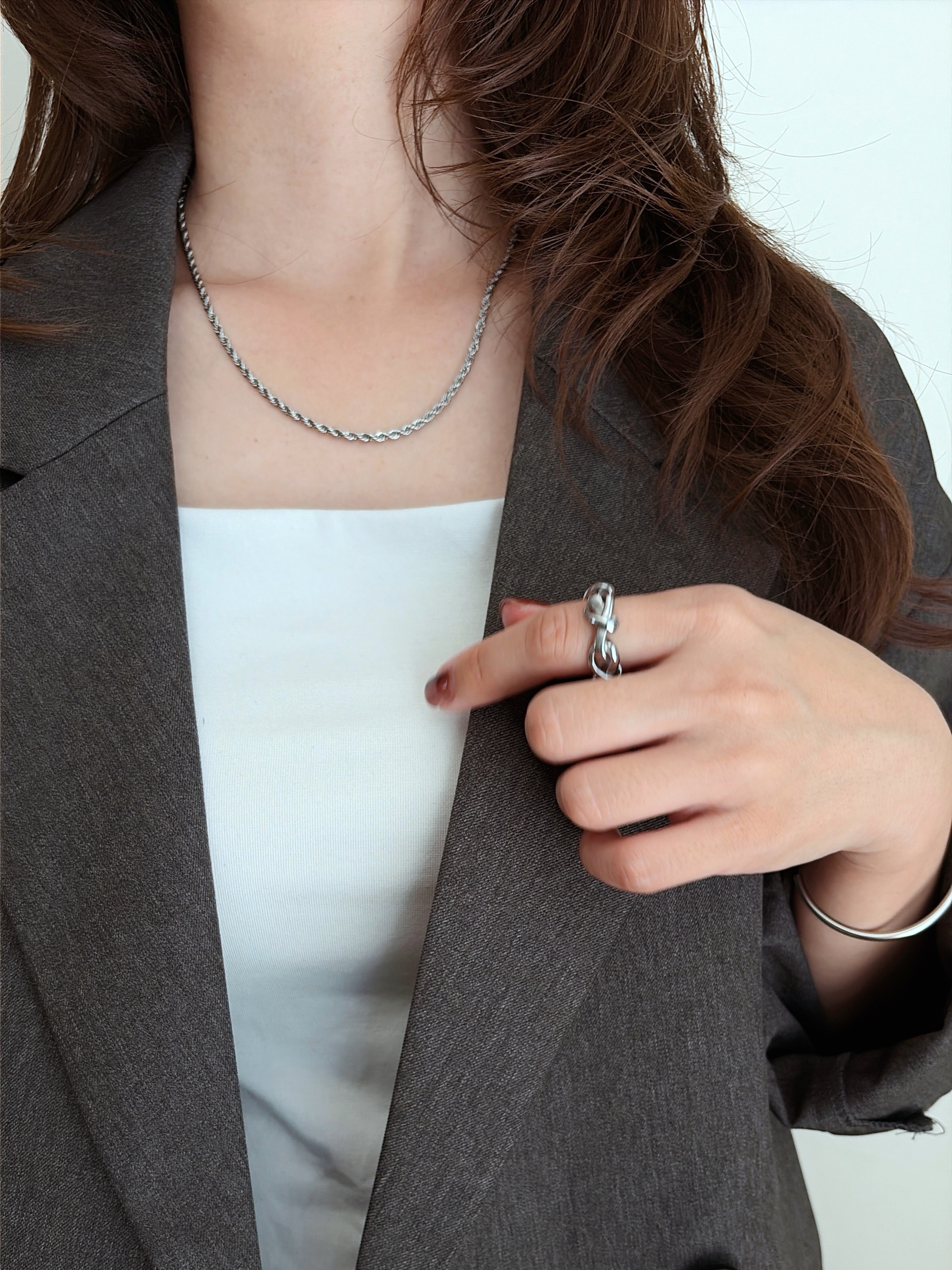 SS magnet rope chain necklace