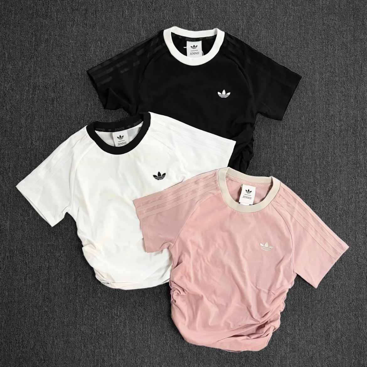 ADIDAS ORIGINALS BY JENNIE 聯名設計 雙層抓皺 短袖 三色 LD4968/LD8927/LD8928