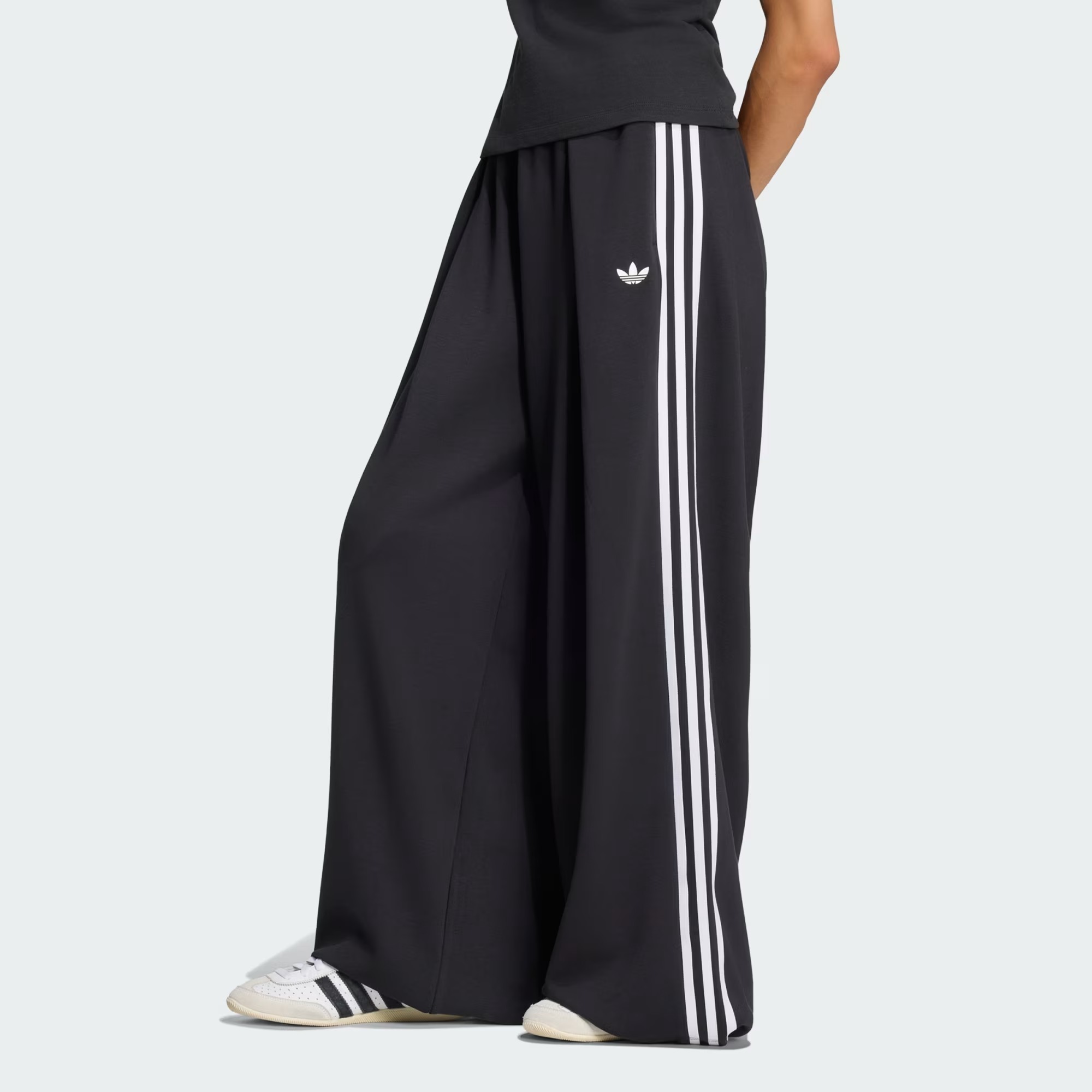 預購┃adidas ORIGINALS JENNIE 皺摺褲 抽繩寬褲 黑色 長褲 金珍妮