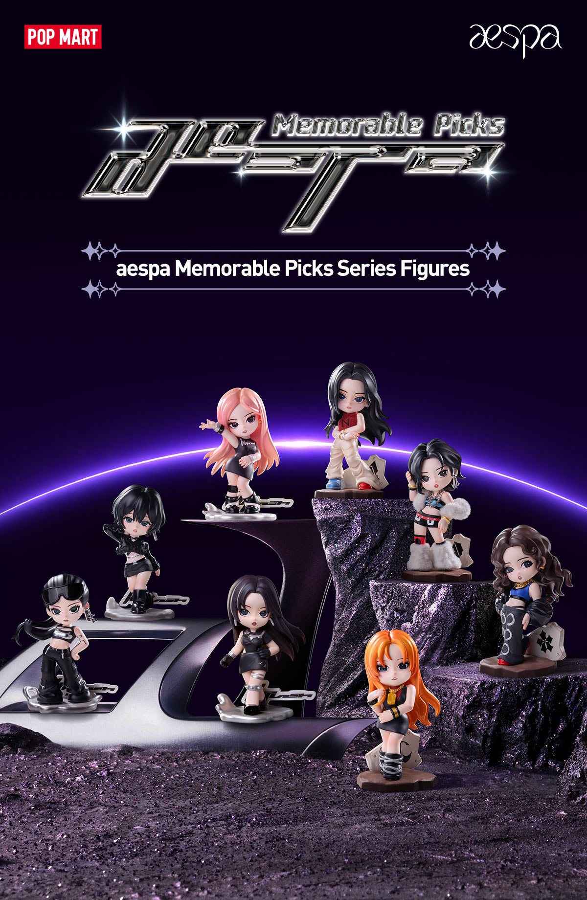 預購｜POPMART泡泡瑪特 x aespa Memorable Picks 聯名盲盒 公仔 展示盒