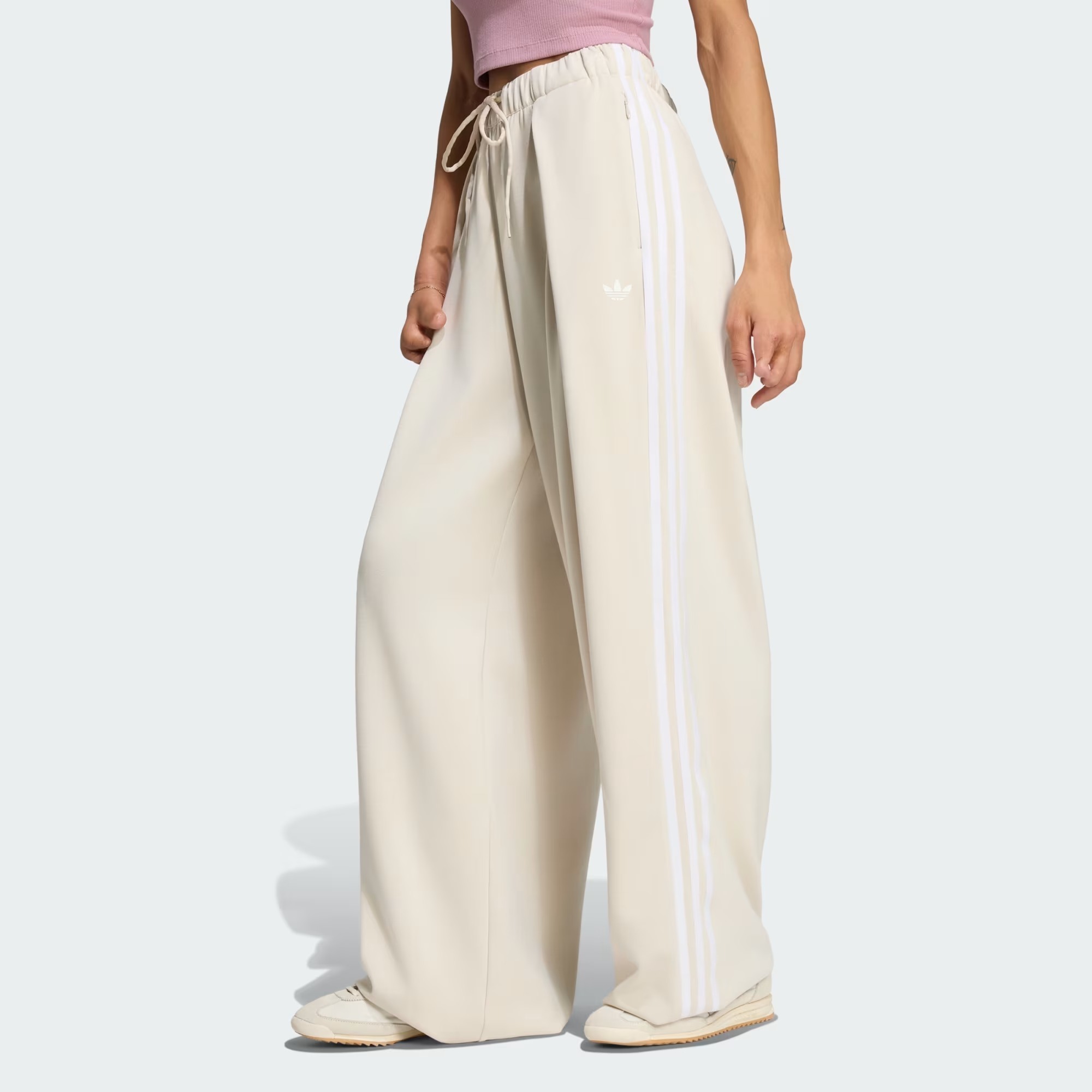 預購┃adidas ORIGINALS JENNIE 皺摺褲 抽繩寬褲 米色 燕麥色 長褲 金珍妮