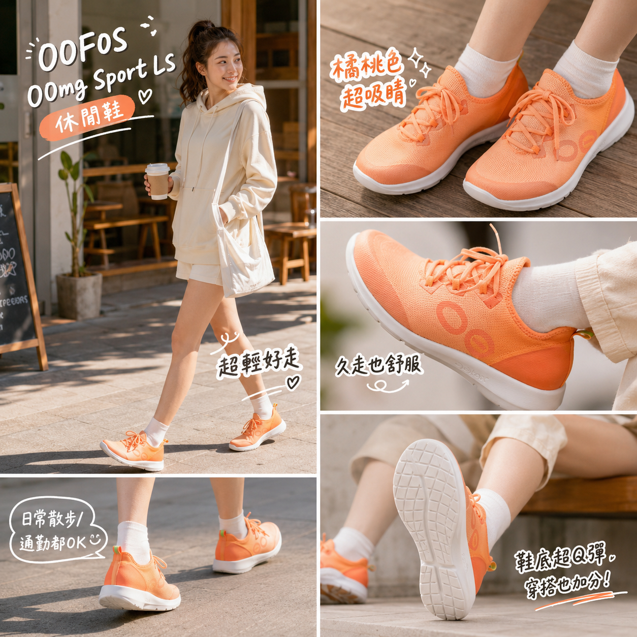 【預購】K090106 OOFOS OOmg Sport LS 休閒鞋 (橙色)