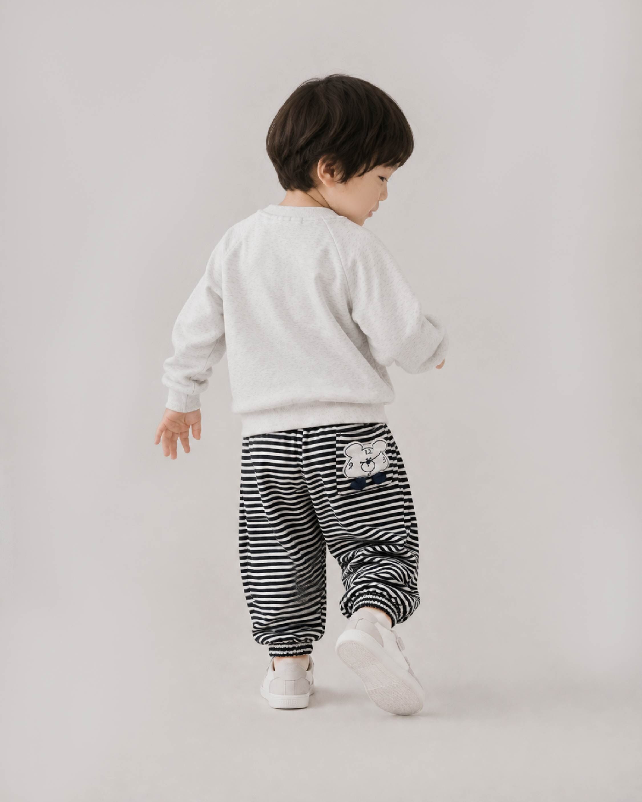小老鼠時鐘立體造型條紋束口褲 (H65078)