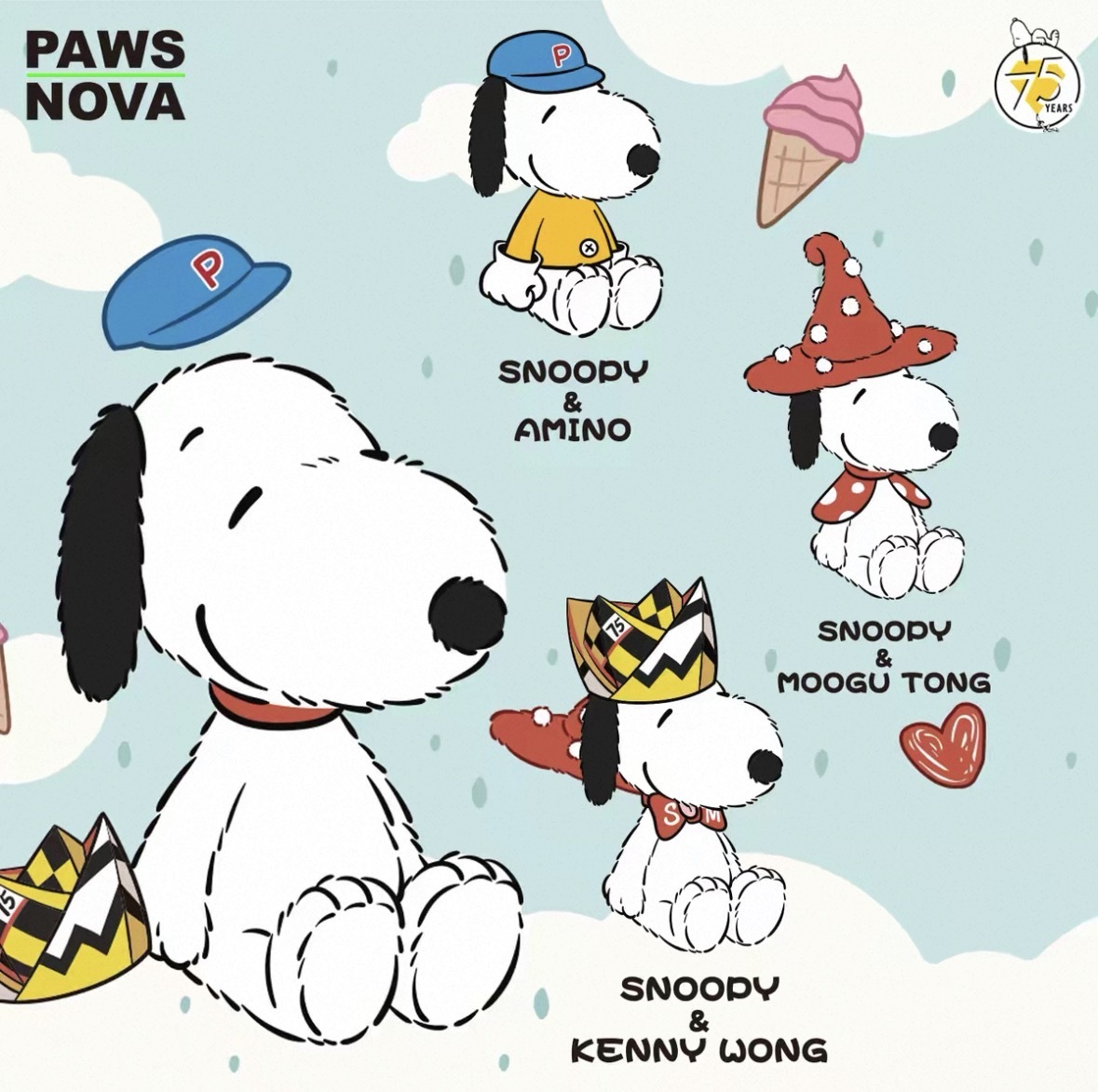代購-〈正版授權〉史努比SNOOPY 花生漫畫75週年 全民藝術家系列 毛絨玩偶 盲盒