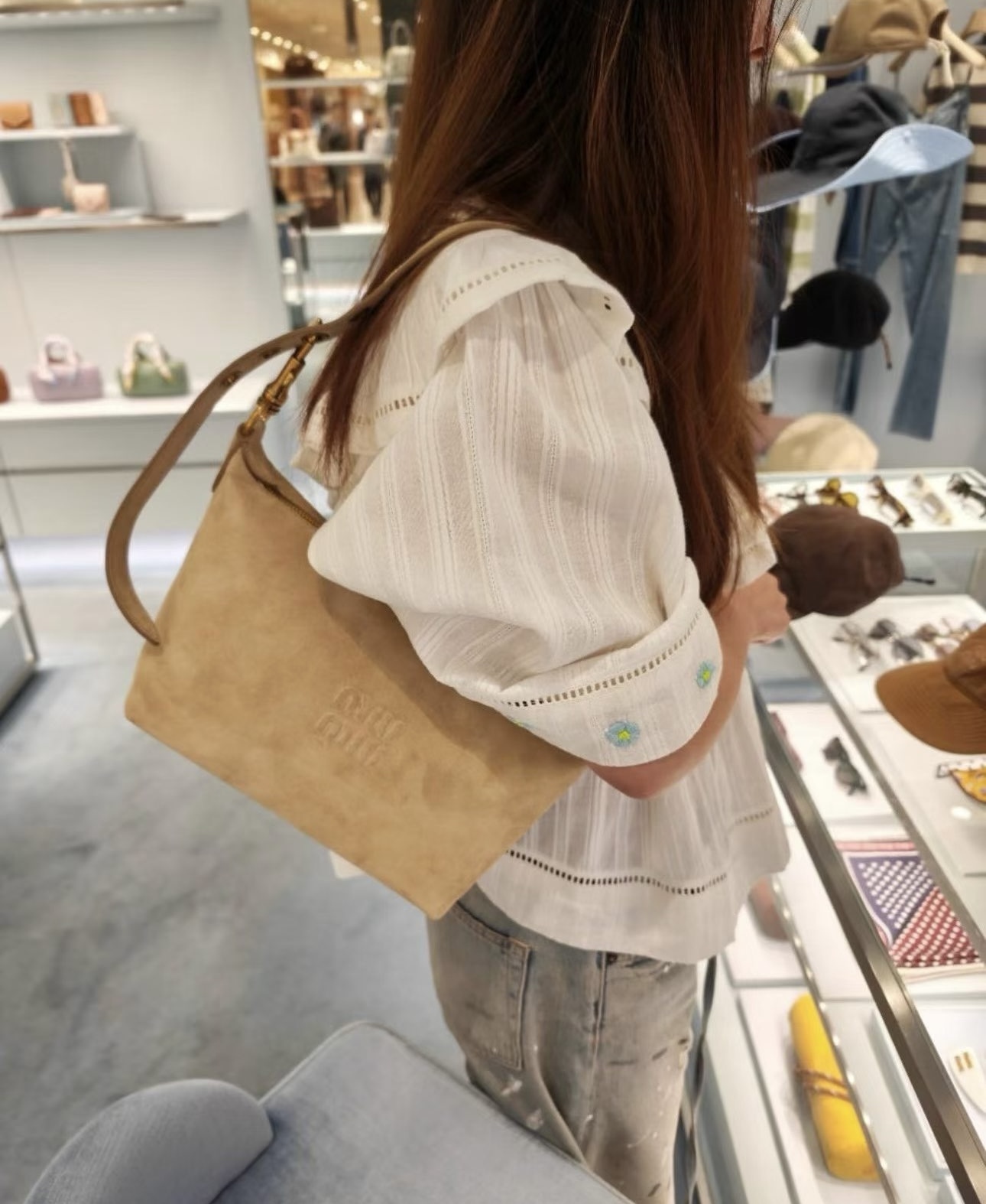 【2色入】Miu Miu Spirit 麂皮 化妝袋 手袋