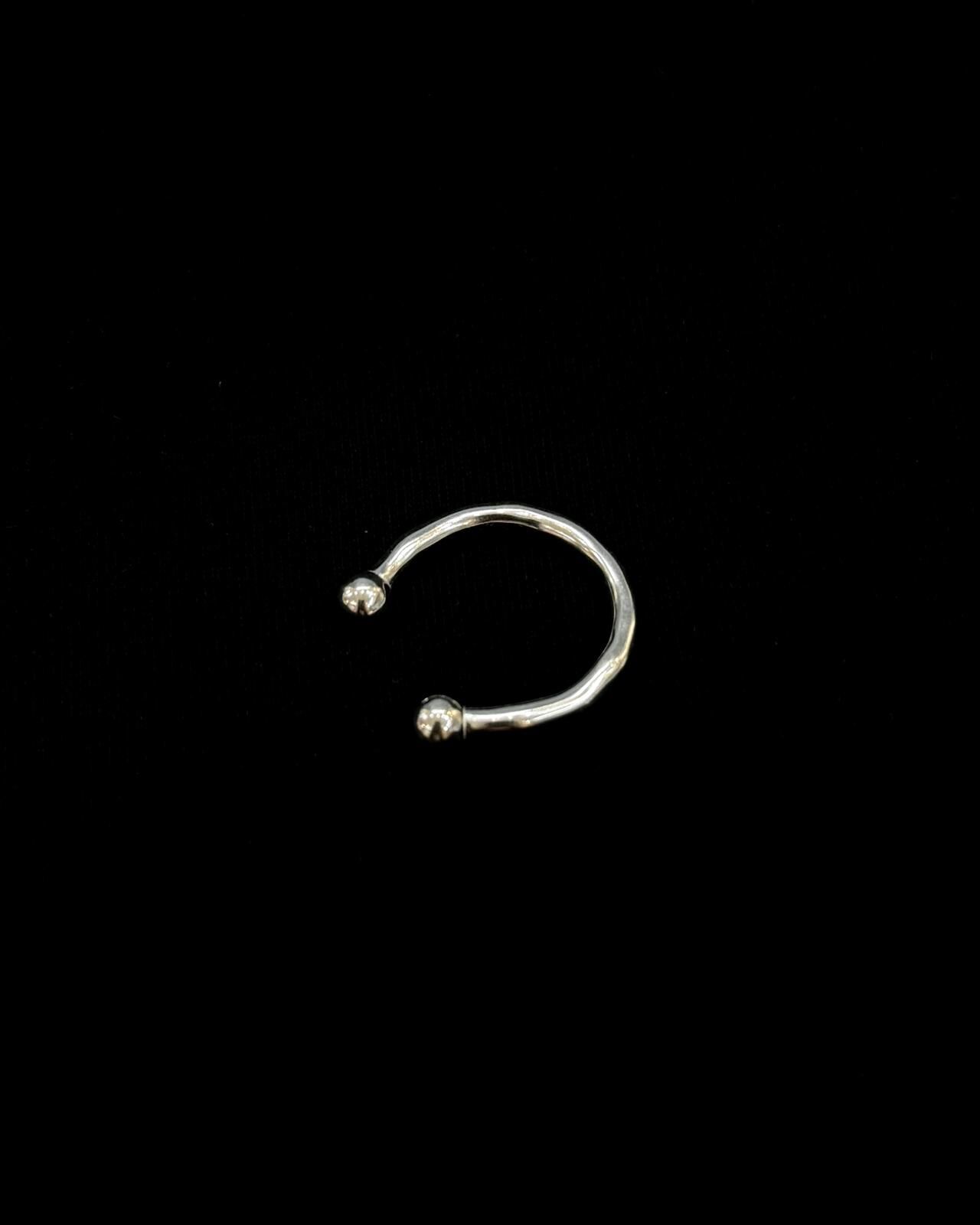 925sliver 重磅兩小珠戒指