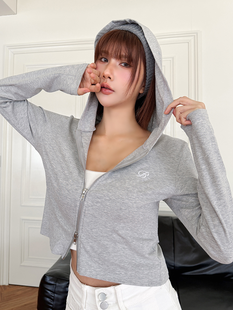 Badbeat日常｜輕量雙拉鍊刺繡連帽外套（3色）