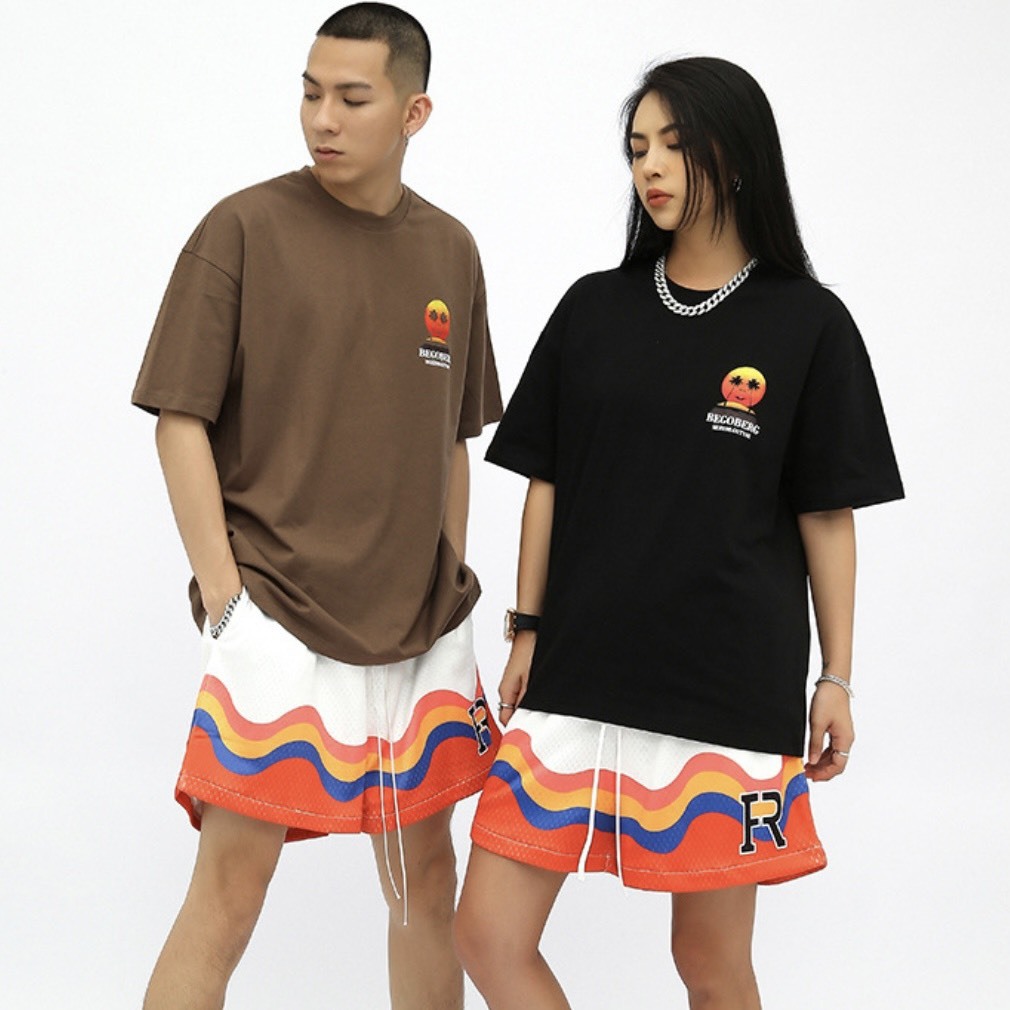 R.F.S.D 趣味日落印花短T 寬鬆圓領短袖上衣 SH448