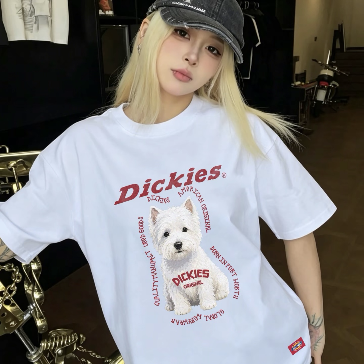 (預購)Dickies 狗狗🐶西高地Logo短袖 短T 寬鬆 情侶 重磅