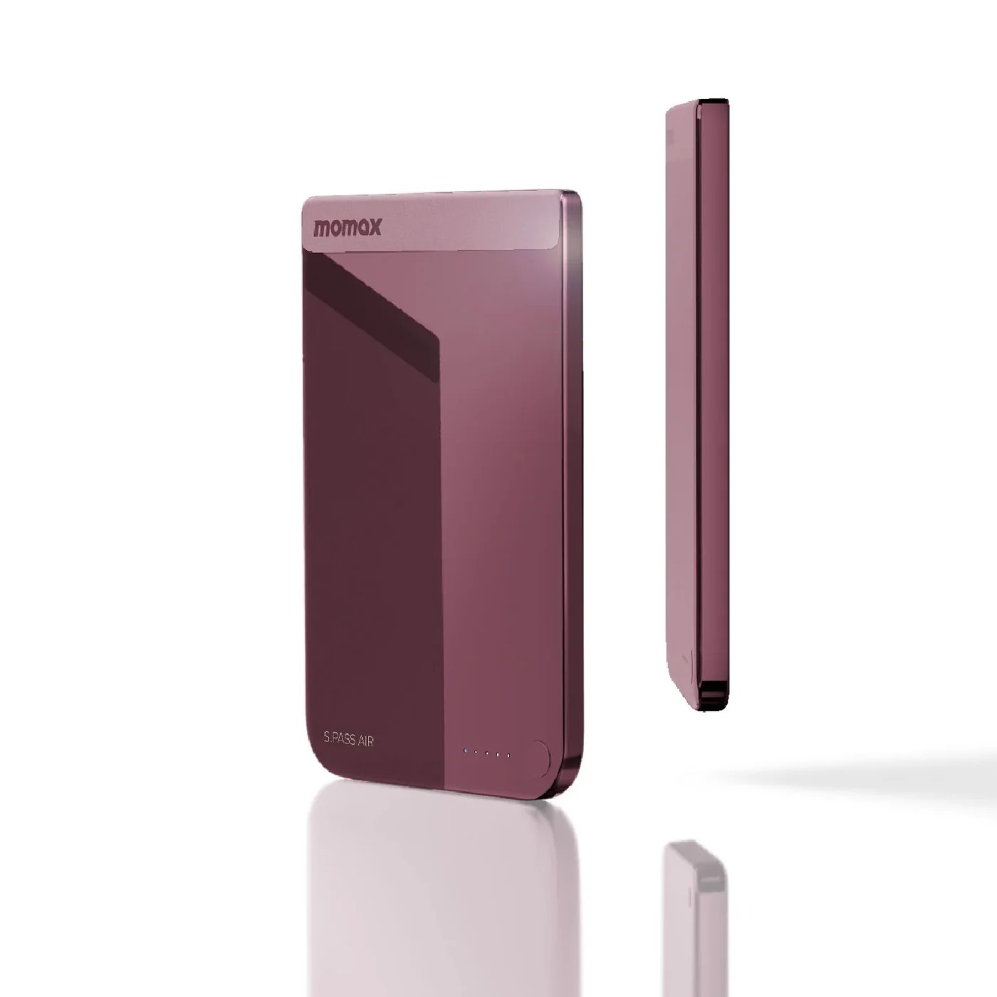 MOMAX - 1-Power S.Pass Air 5000mAh 磁吸流動電源(深紅色/銀色/鈦色) IP180R  3C認證 | 尿袋 | 充電寶 | 移動電源 | 行動電源