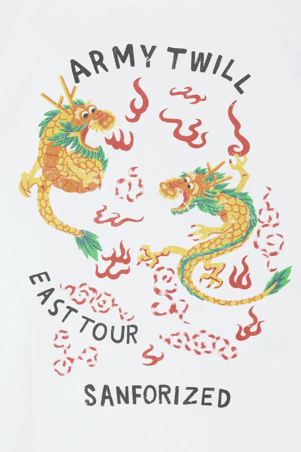 ARMY TWILL -  PRINT HS 短TEE (米白)