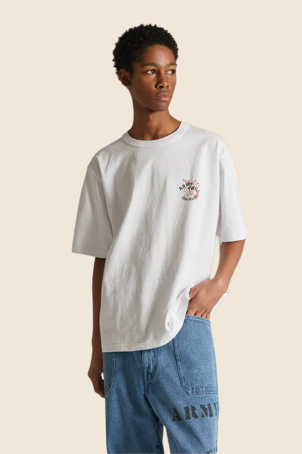 ARMY TWILL -  PRINT HS 短TEE (米白)