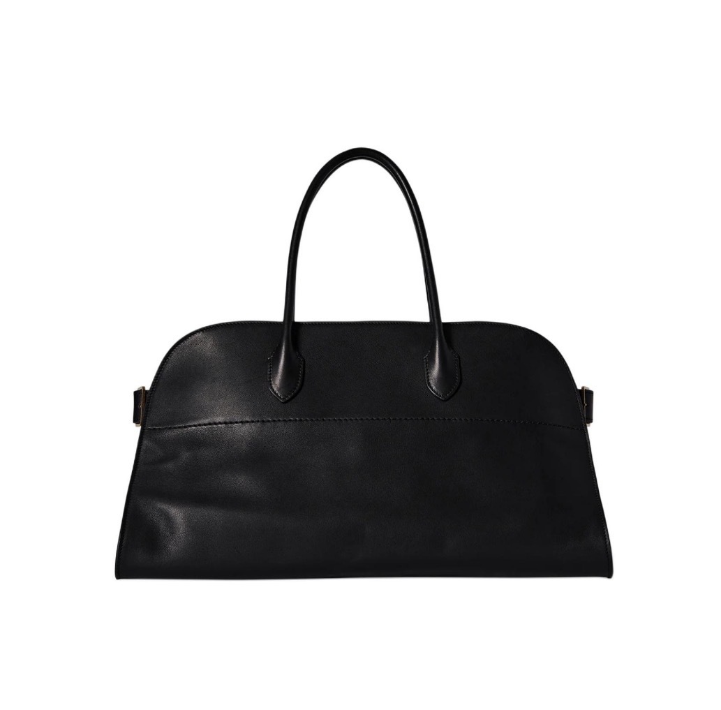 The Row Margaux E/W East West Bag Black Saddle Leather