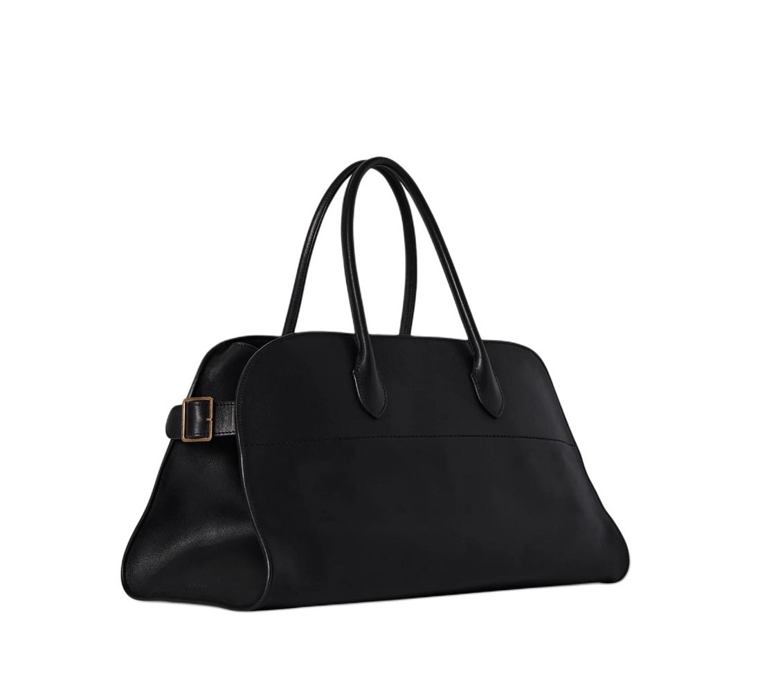 The Row Margaux E/W East West Bag Black Saddle Leather