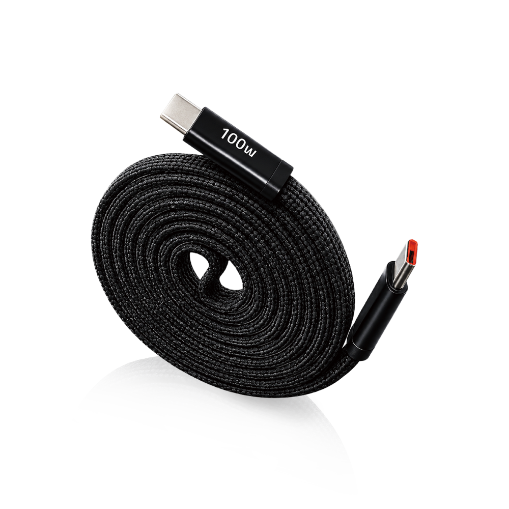 【amuok】100W 卓效磁吸 雙Type-C 快充線 - 黑色