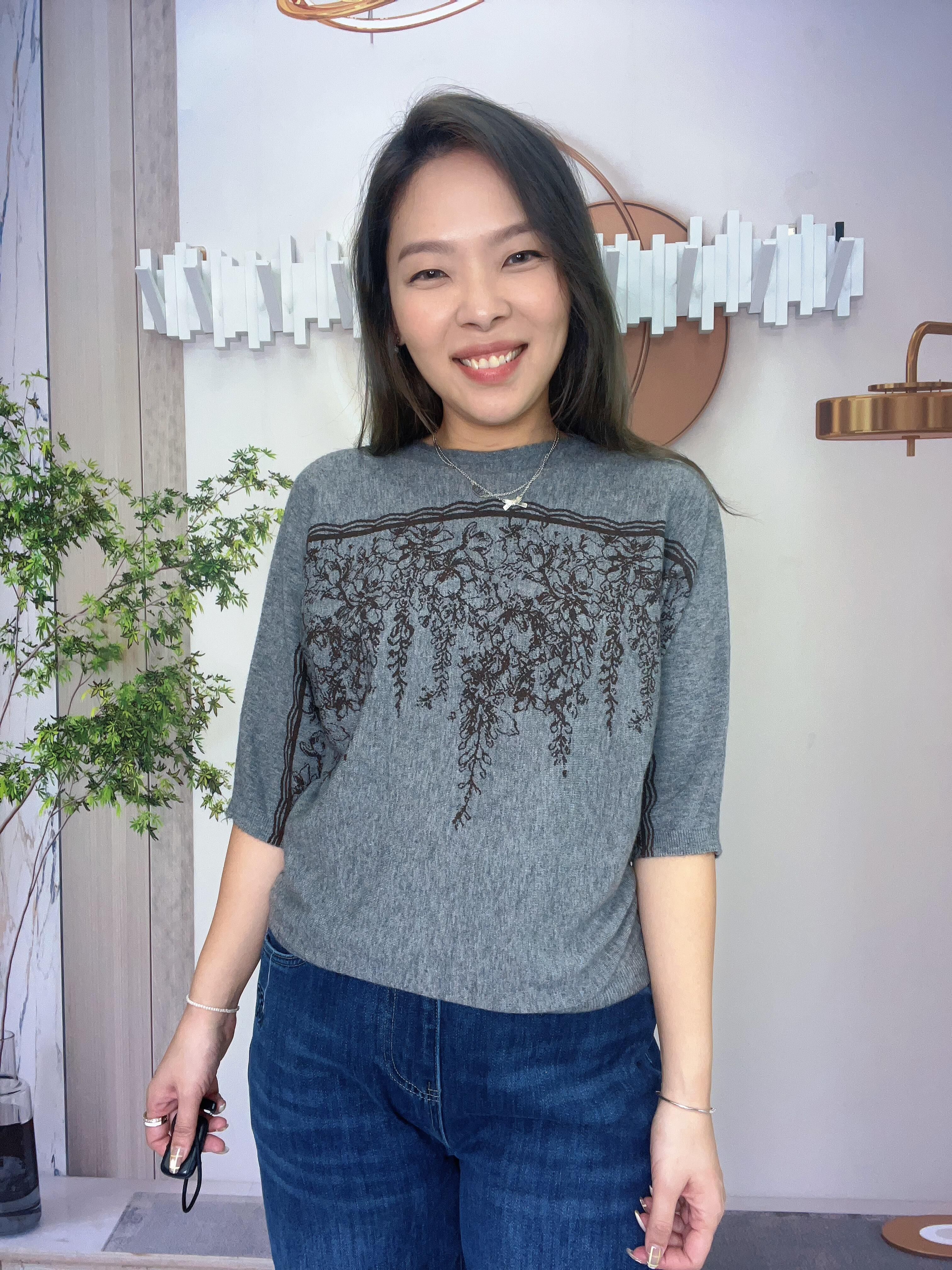 lngroove 牌子花圖案針織~189AD1