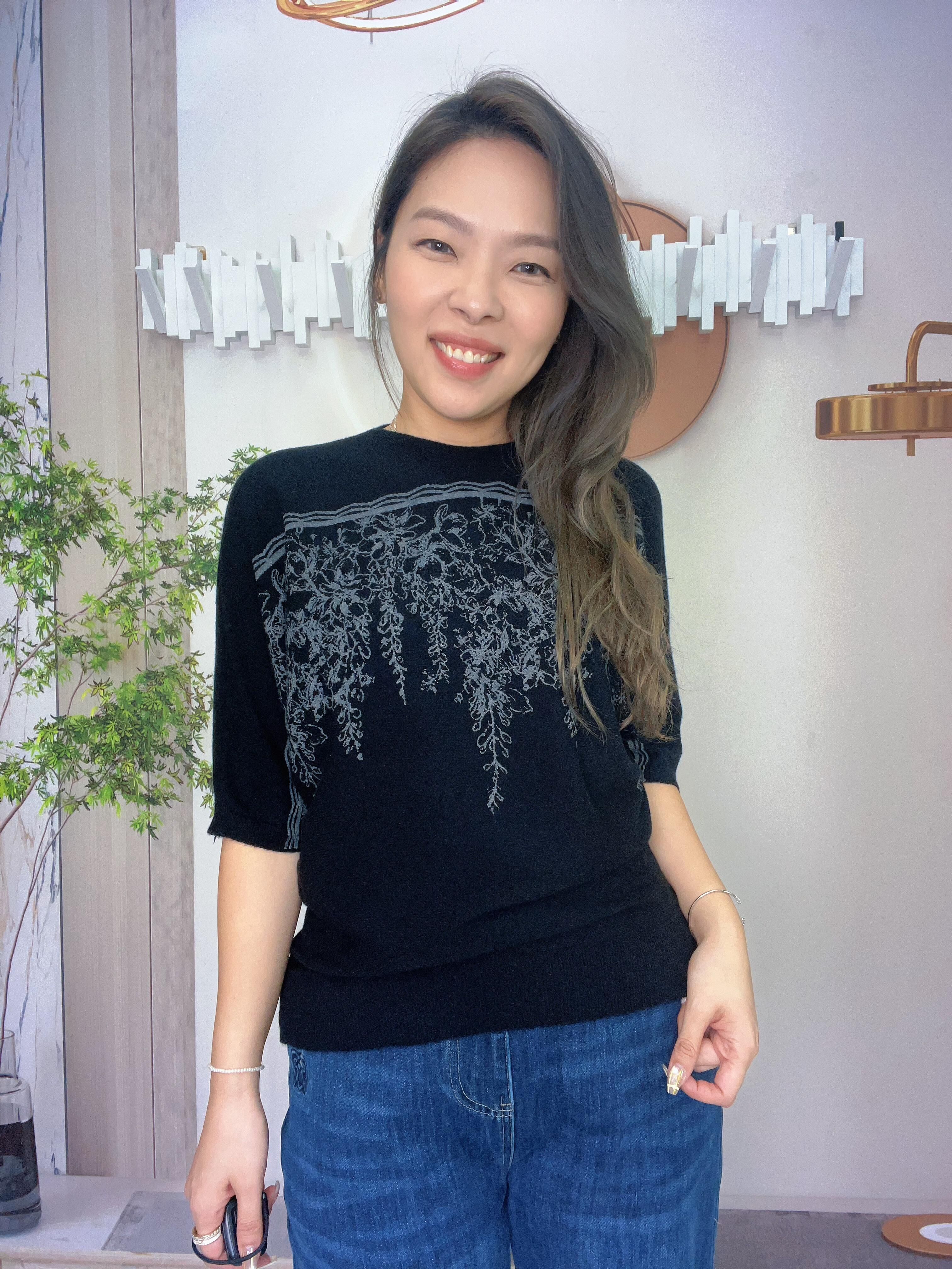 lngroove 牌子花圖案針織~189AD1