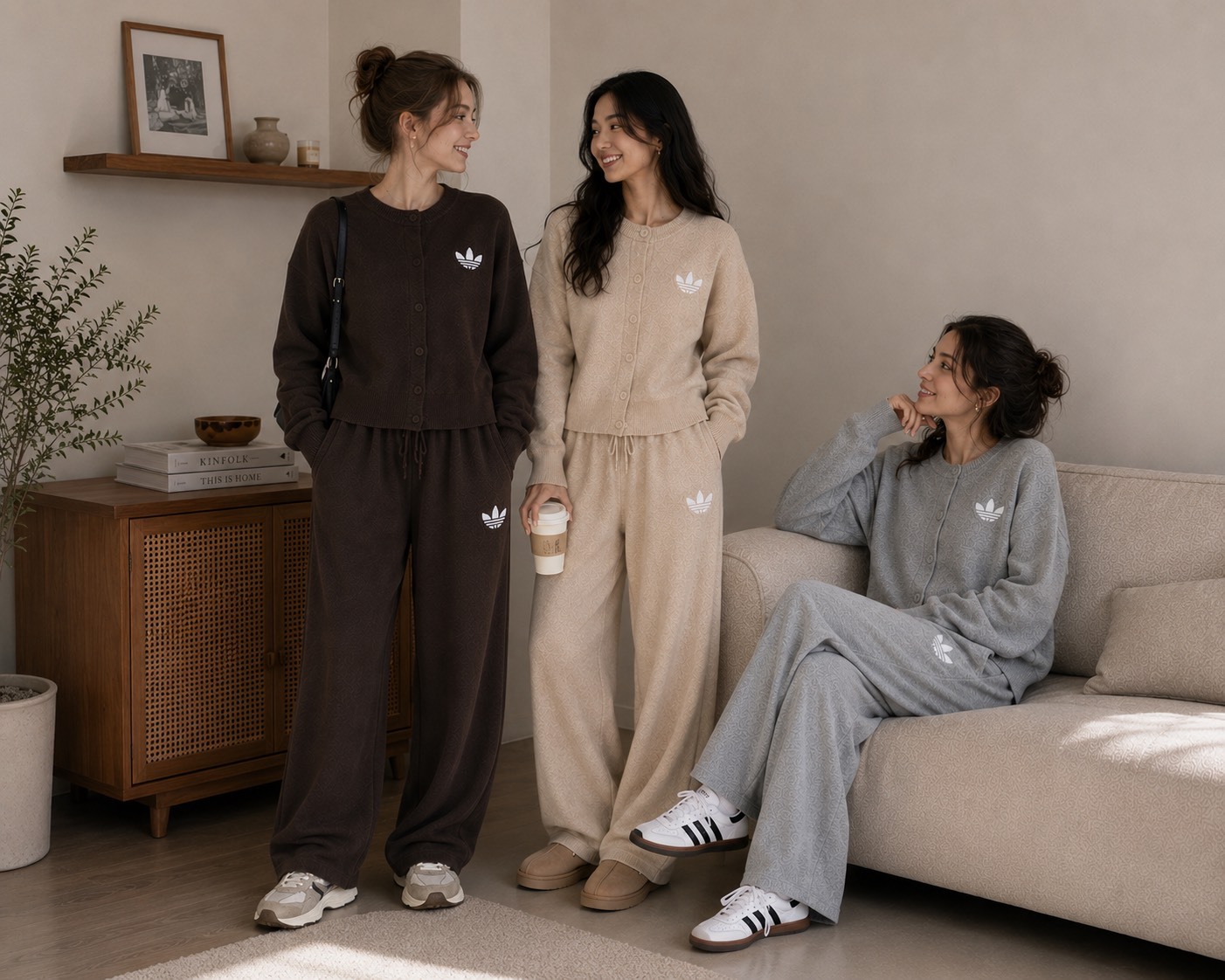 【預購】Adidas 秋冬新品 ESSENTIALS KNIT 系列 Cardigan & Pant 舒適 針織 上衣 外套 開襟衫 長褲 套裝 多色可選 IA4455