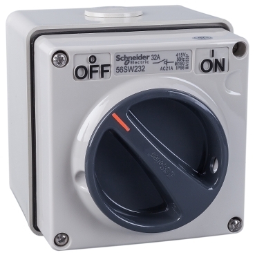 R131 Schneider S56單/雙/三極單控明裝開關掣 (灰色) IP66
