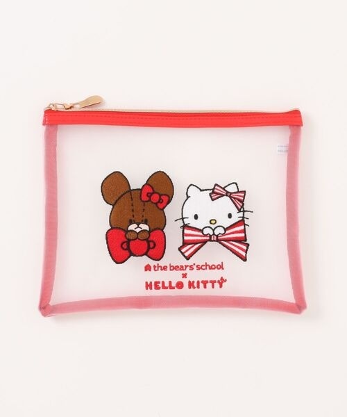 日本 Sanrio Hello Kitty x The Bears' School Jackie 小熊 刺繡公仔網紗拉鍊袋