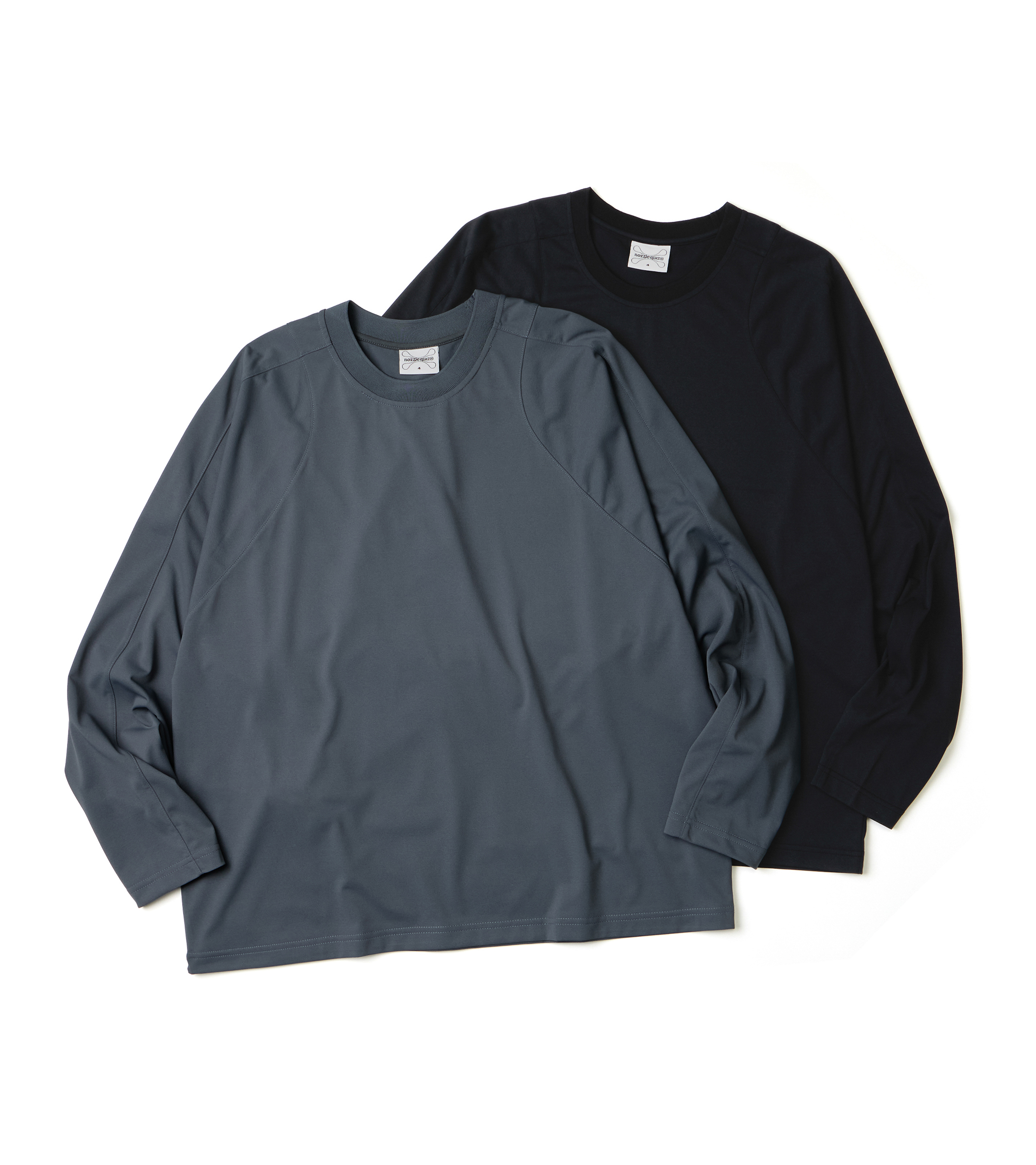 nozzle quiz®｜Essential Kite L/S Tee (Black/Slate Grey)