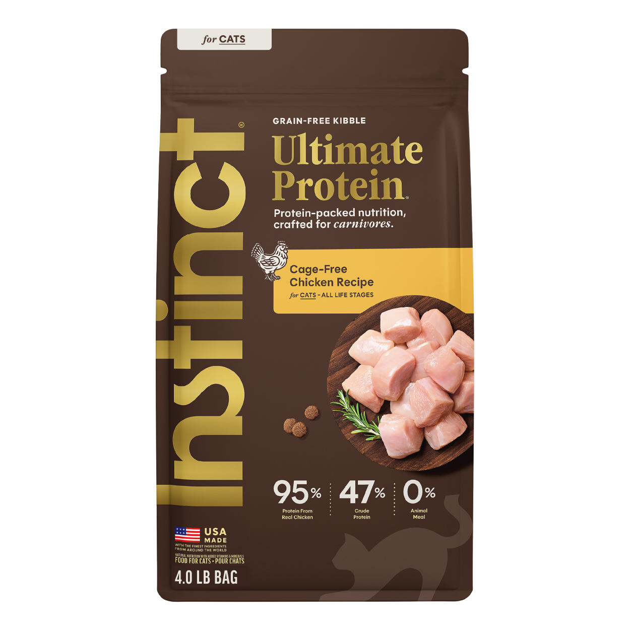 Instinct 本能頂級蛋白成貓乾糧-雞肉 (4lb)