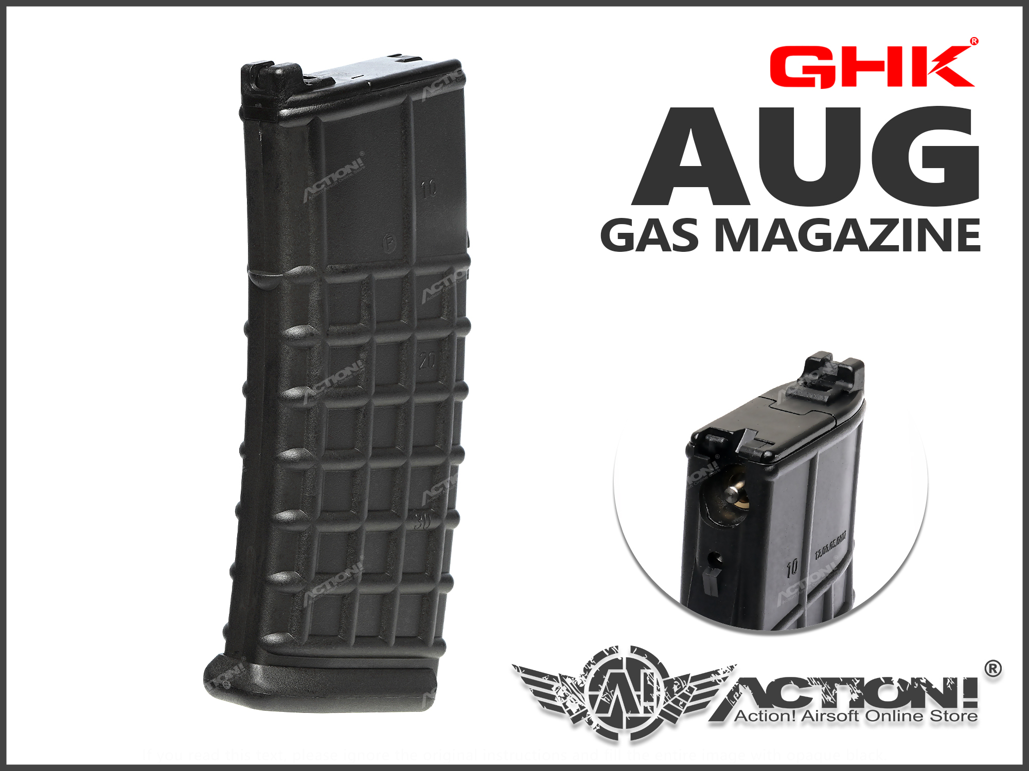 GHK AUG マガジン GHK - AUG 32rds GAS Magazine for GHK AUG AIRSOFT GBB Se