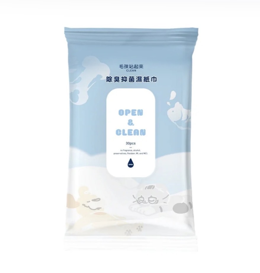 【毛孩站起來】寵物除臭抑菌濕紙巾